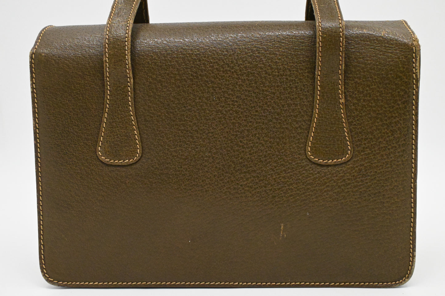 Gucci Bamboo Handbag in Olive Green Leather