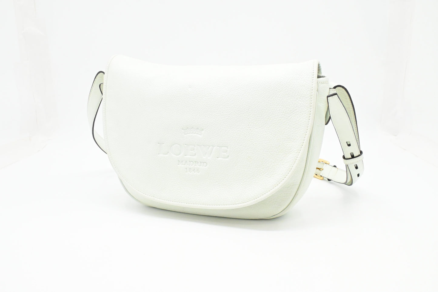 Loewe Heritage Crossbody Bag in White Leather