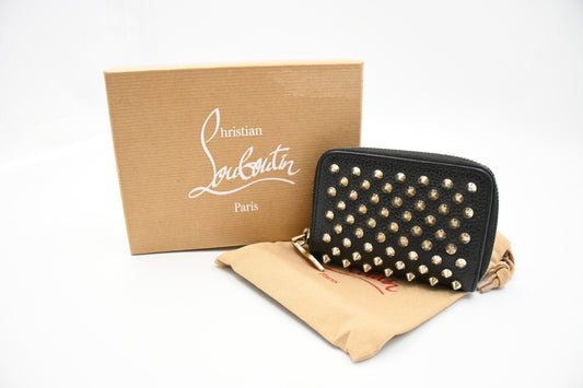Louboutin Zippy Coin Case in Black Leather