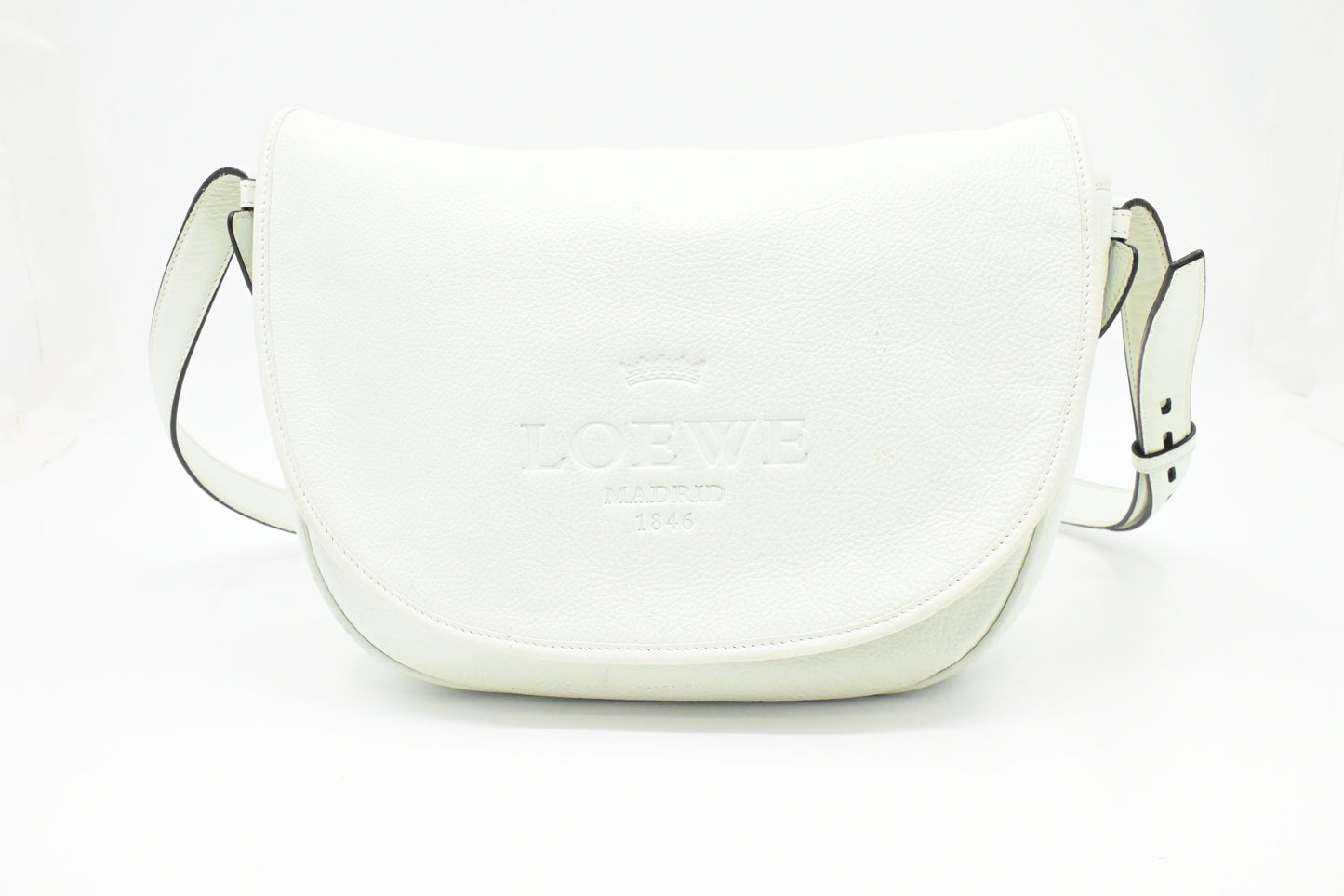Loewe Heritage Crossbody Bag in White Leather