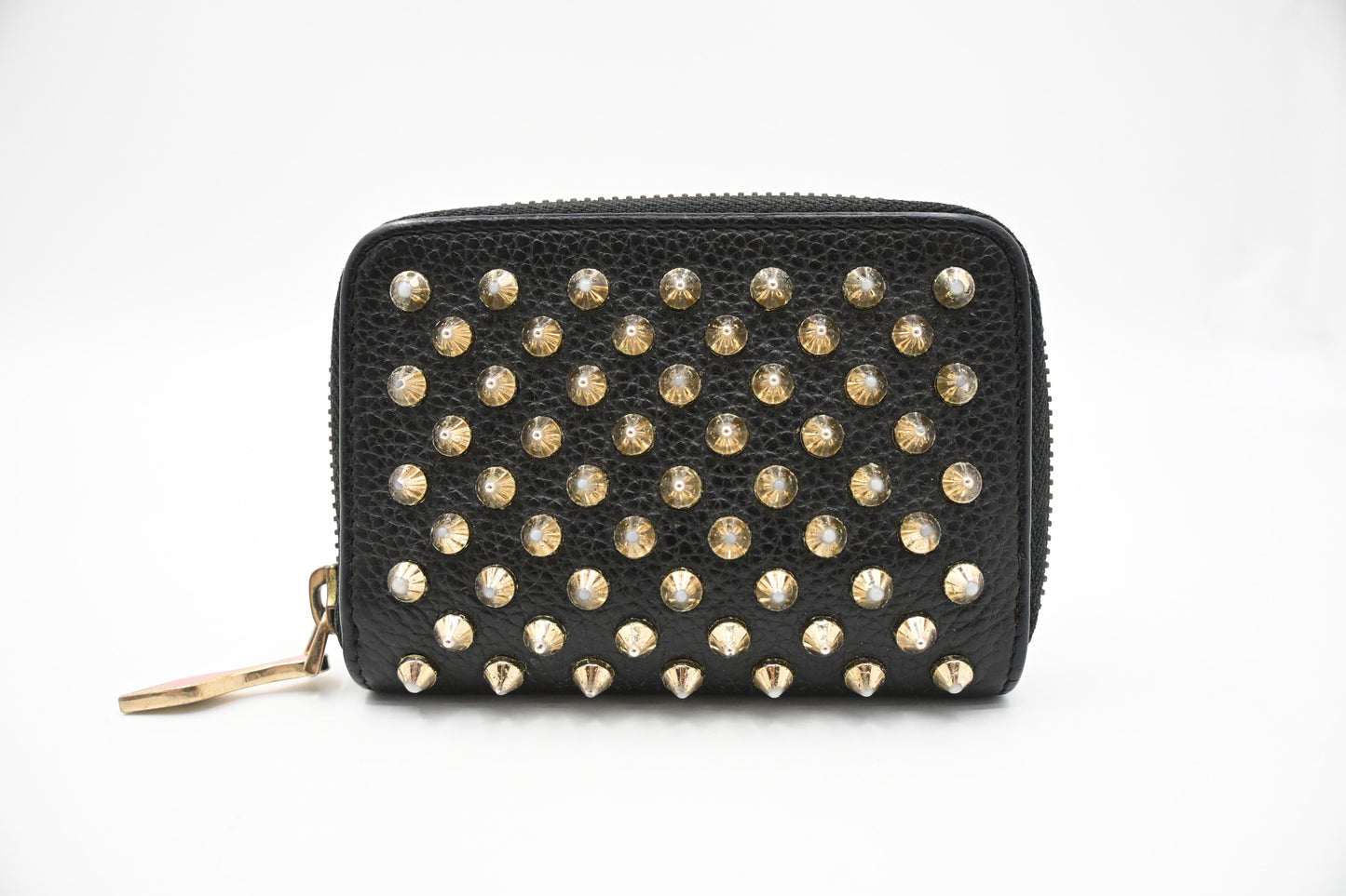 Louboutin Zippy Coin Case in Black Leather