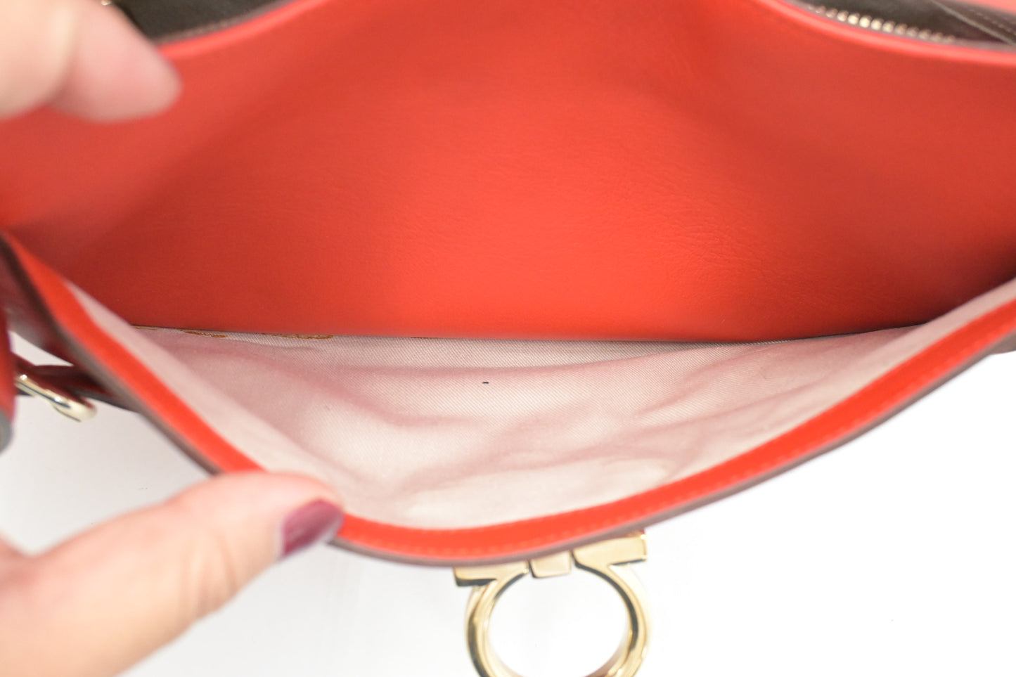 Ferragamo Shoulder Bag in Red Leather