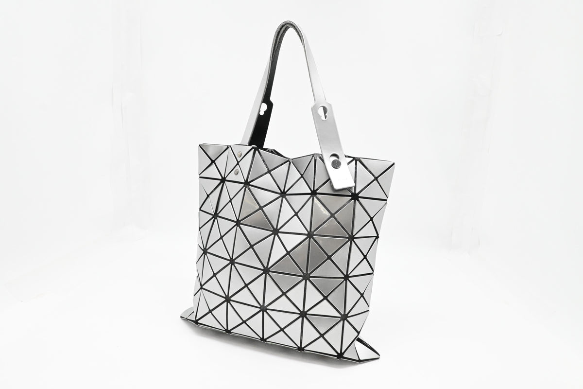 Issey Miyake Medium Bao Bao Tote Bag in Silver Vinyl