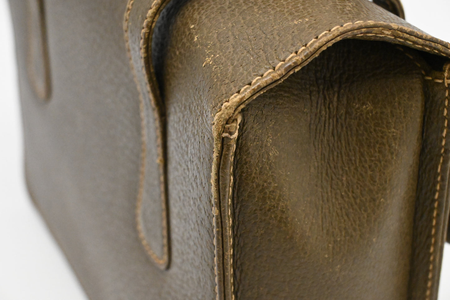 Gucci Bamboo Handbag in Olive Green Leather