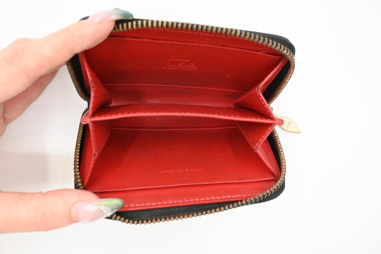 Louboutin Zippy Coin Case in Black Leather