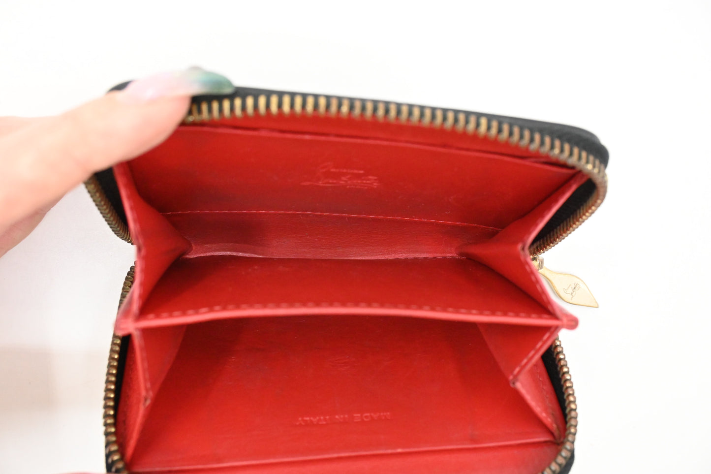 Louboutin Zippy Coin Case in Black Leather