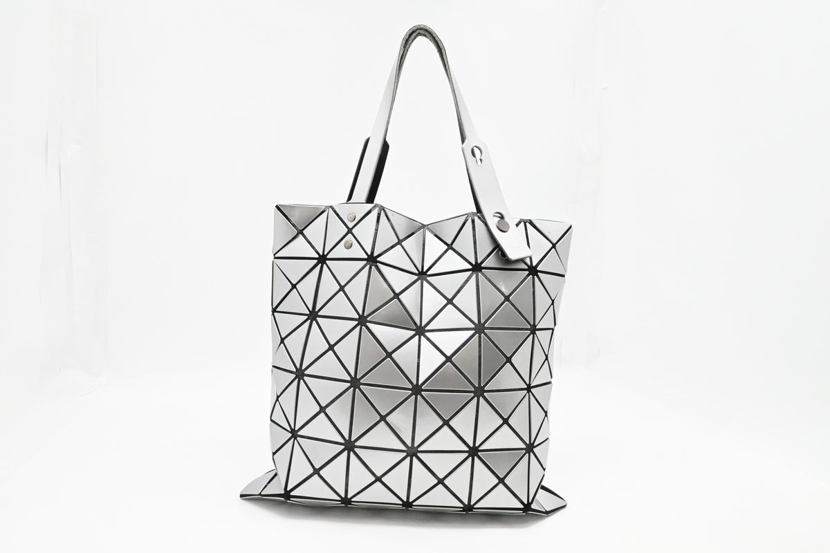 Issey Miyake Medium Bao Bao Tote Bag in Silver Vinyl