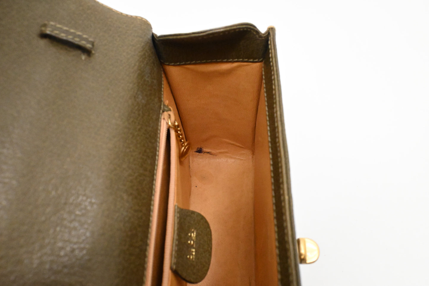 Gucci Bamboo Handbag in Olive Green Leather