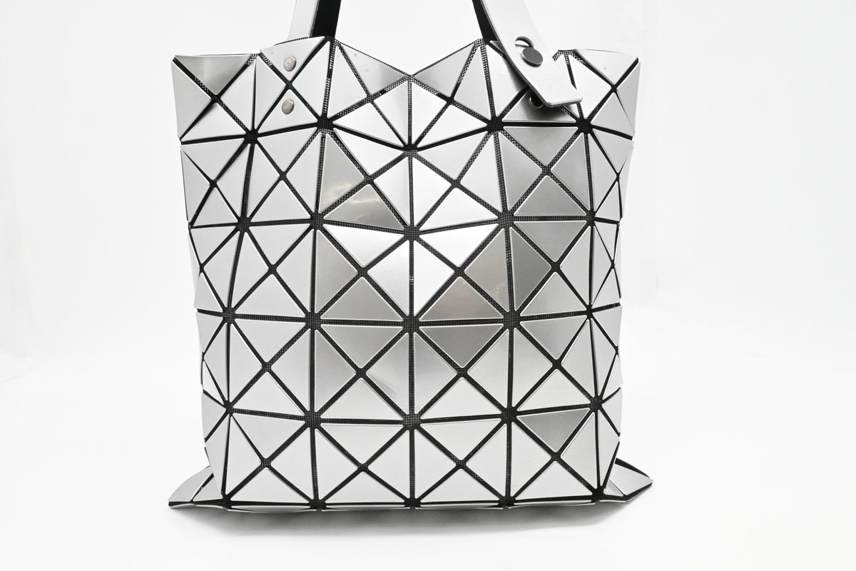 Issey Miyake Medium Bao Bao Tote Bag in Silver Vinyl