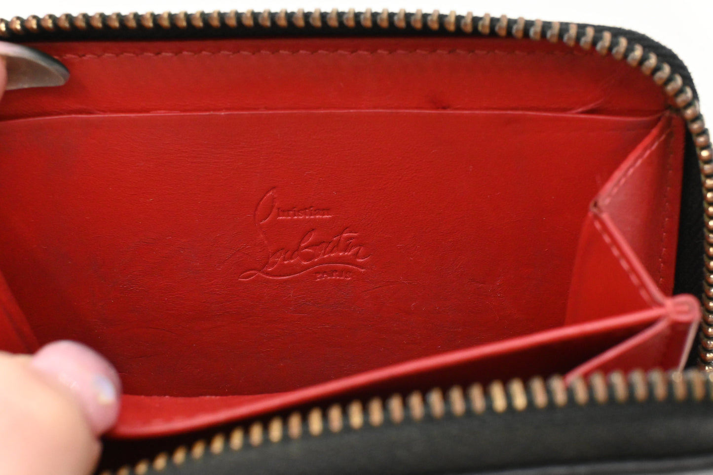 Louboutin Zippy Coin Case in Black Leather