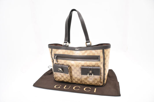 Gucci Tote in Beige Crystal GG Canvas