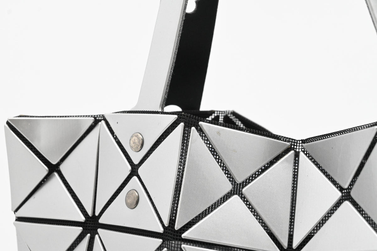 Issey Miyake Medium Bao Bao Tote Bag in Silver Vinyl