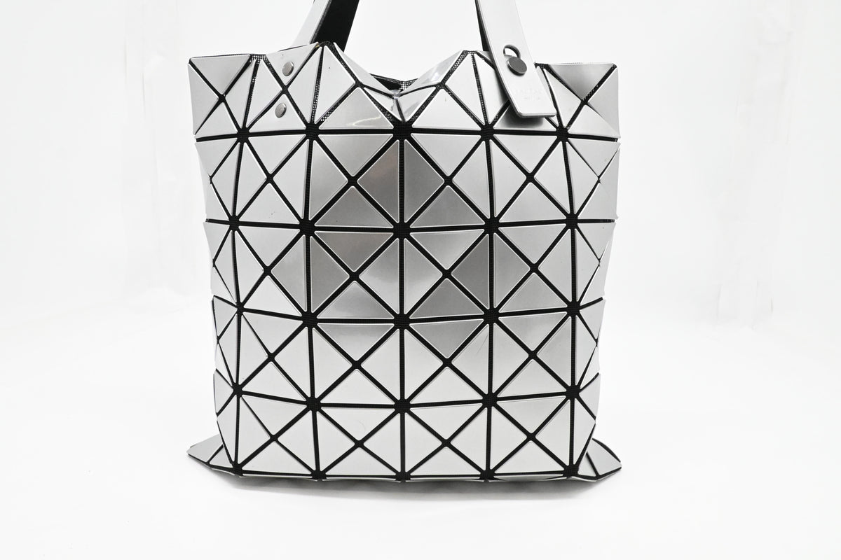 Issey Miyake Medium Bao Bao Tote Bag in Silver Vinyl