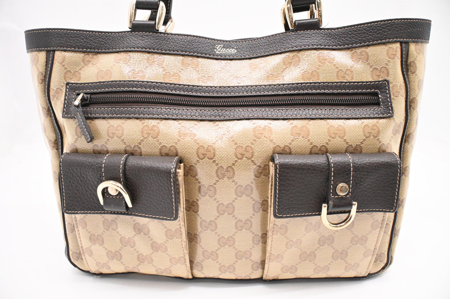 Gucci Tote in Beige Crystal GG Canvas
