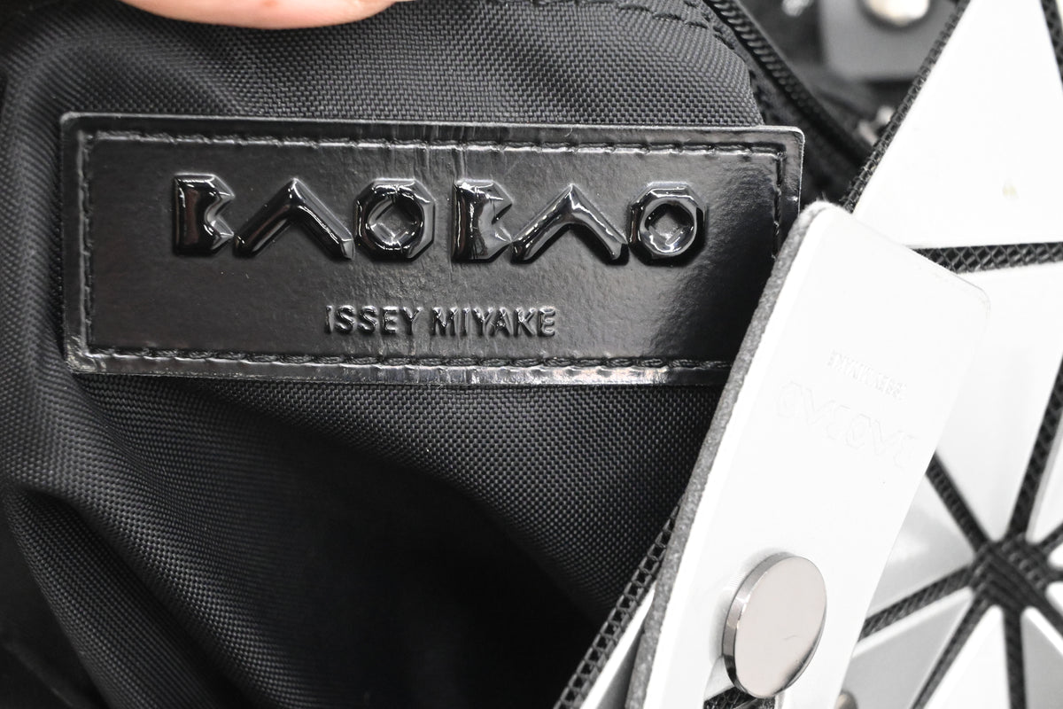 Issey Miyake Medium Bao Bao Tote Bag in Silver Vinyl