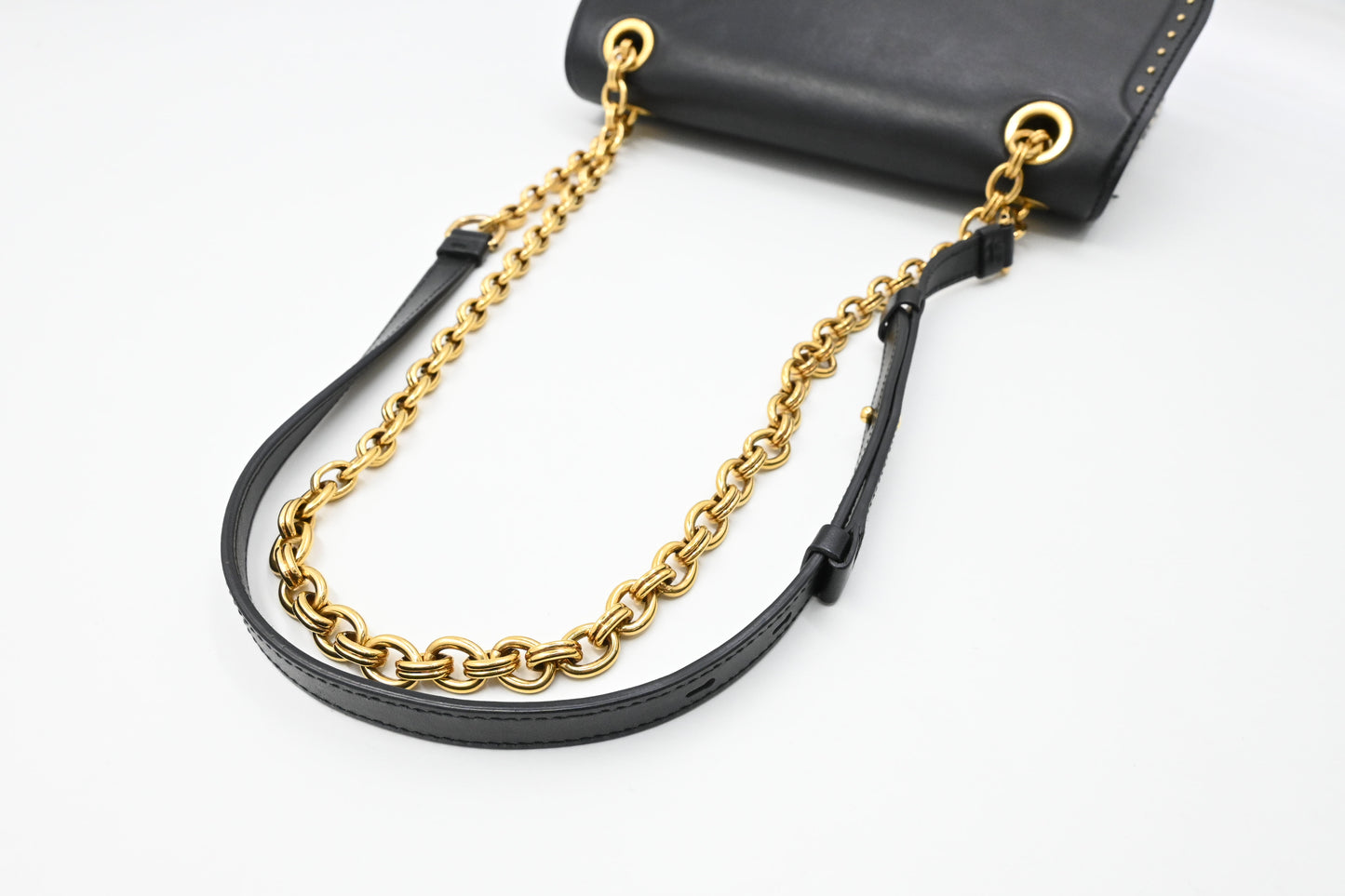 Ferragamo Two Way Bag in Black and White Canvas and Leather