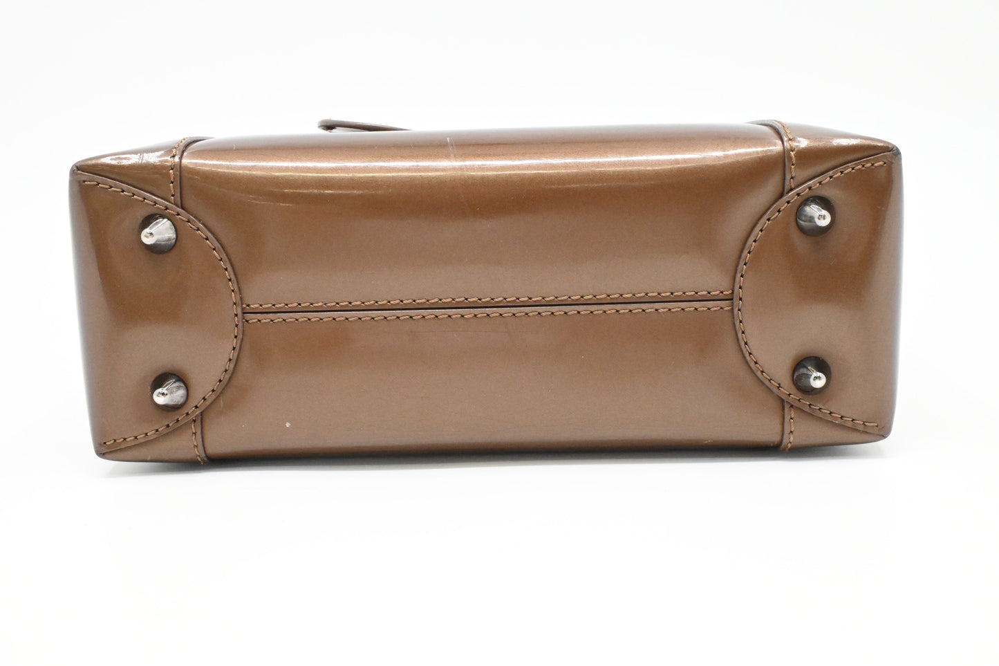 Dior Small Malice Handbag in Brown Patent Leather