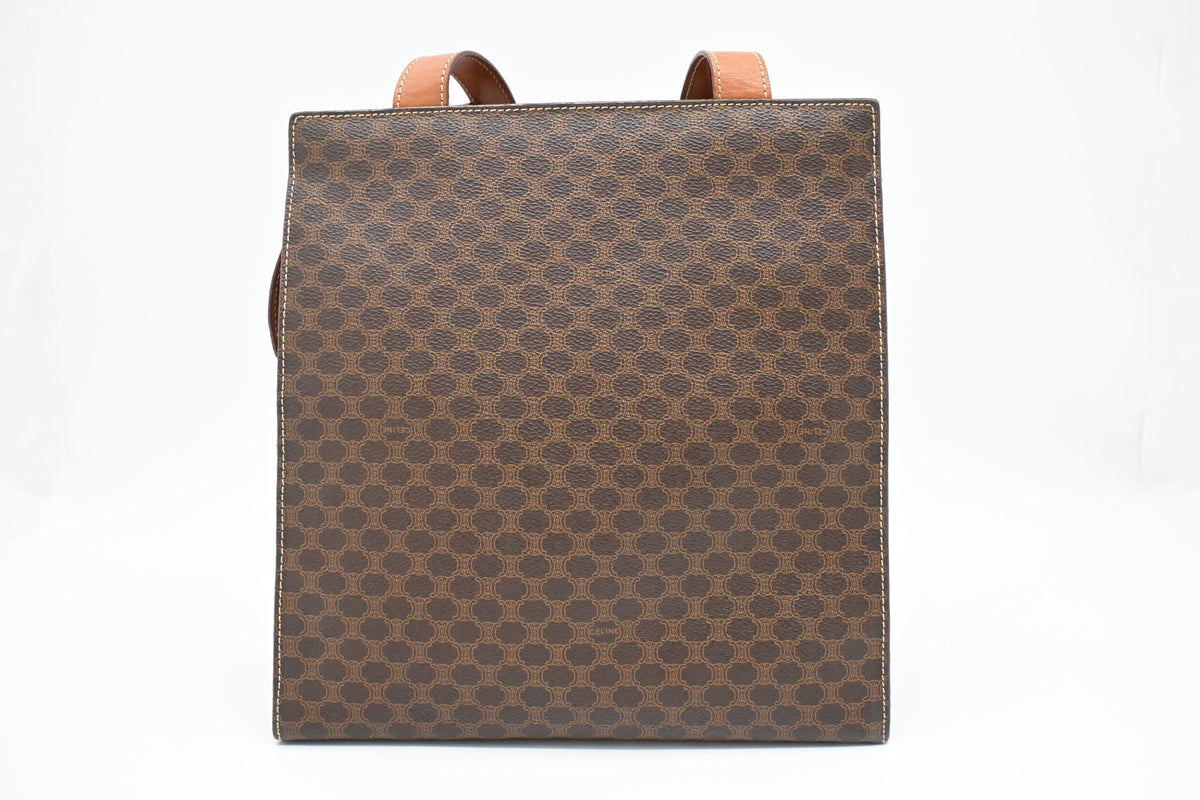 Celine Shoulder Bag in Black Brown Canvas