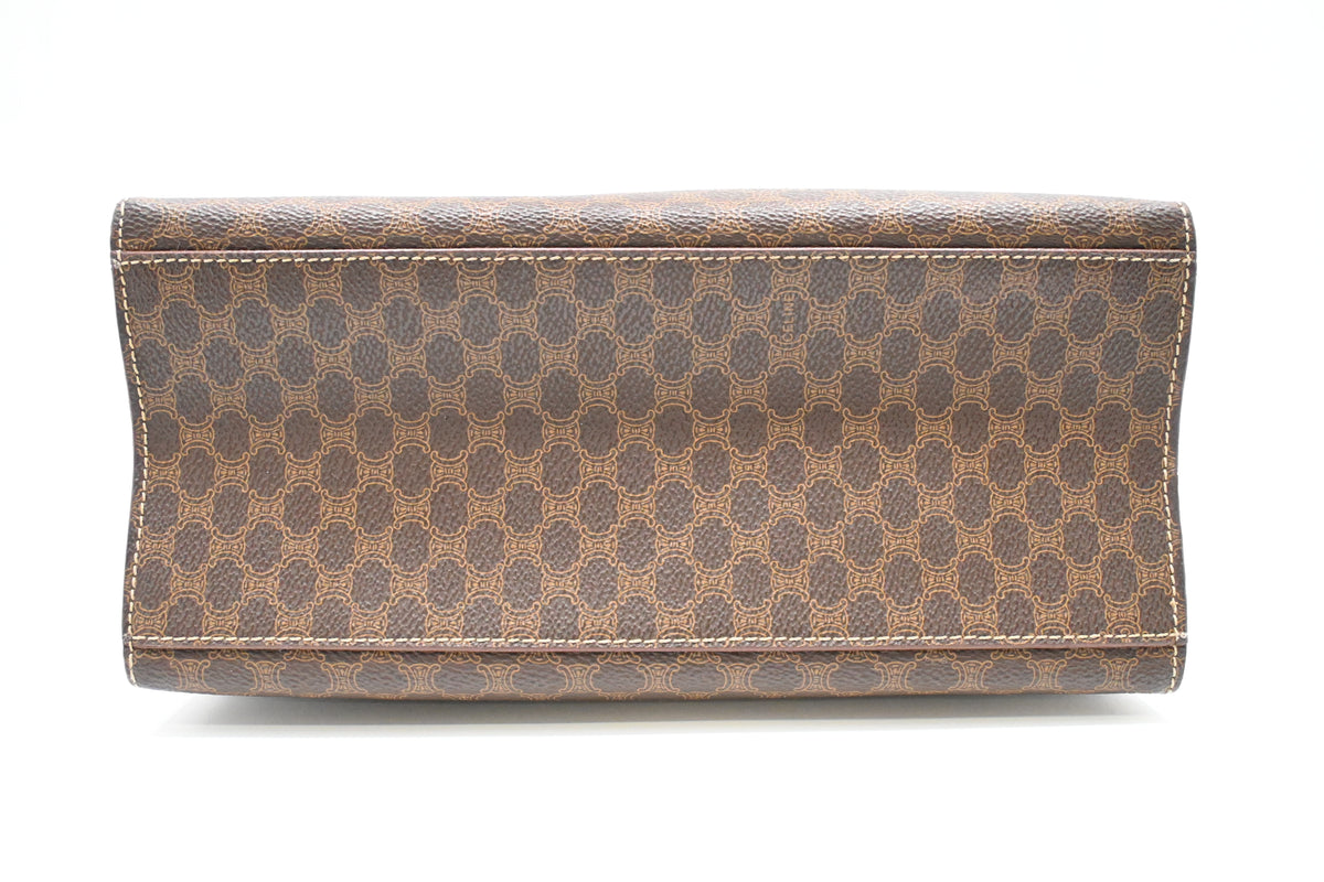 Celine Shoulder Bag in Black Brown Canvas