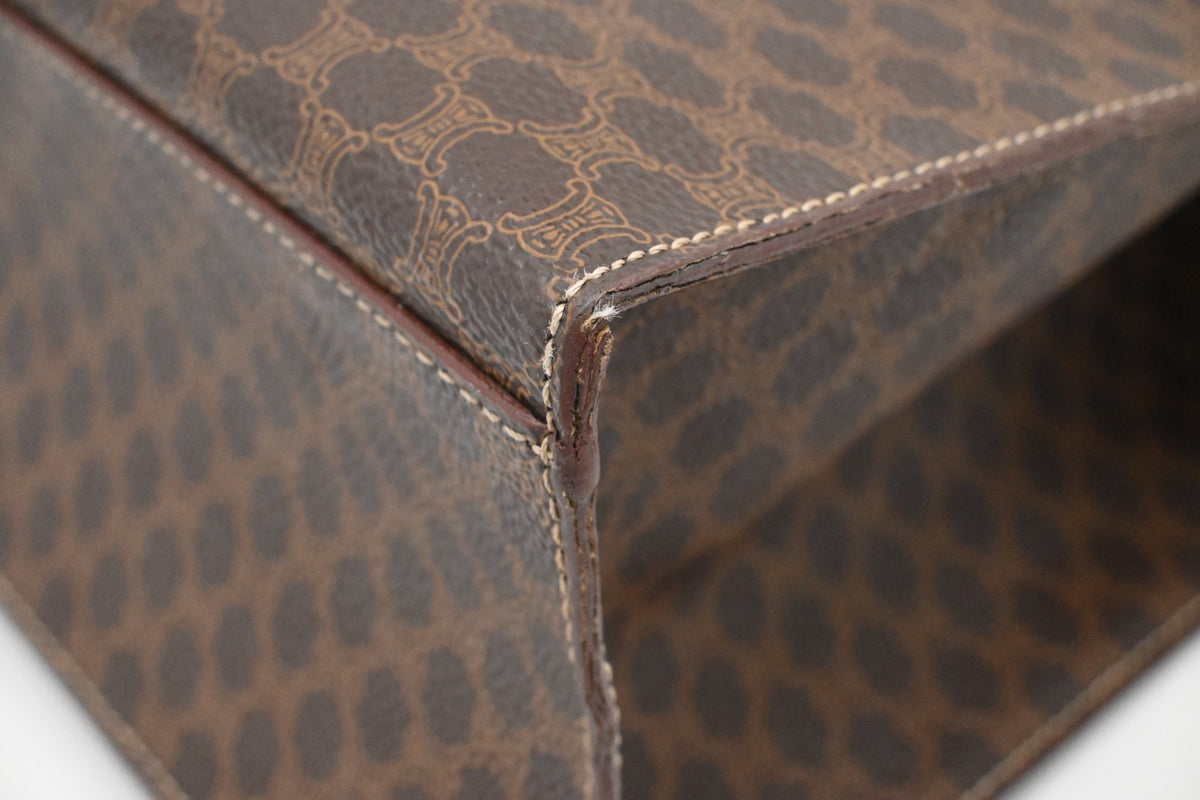 Celine Shoulder Bag in Black Brown Canvas