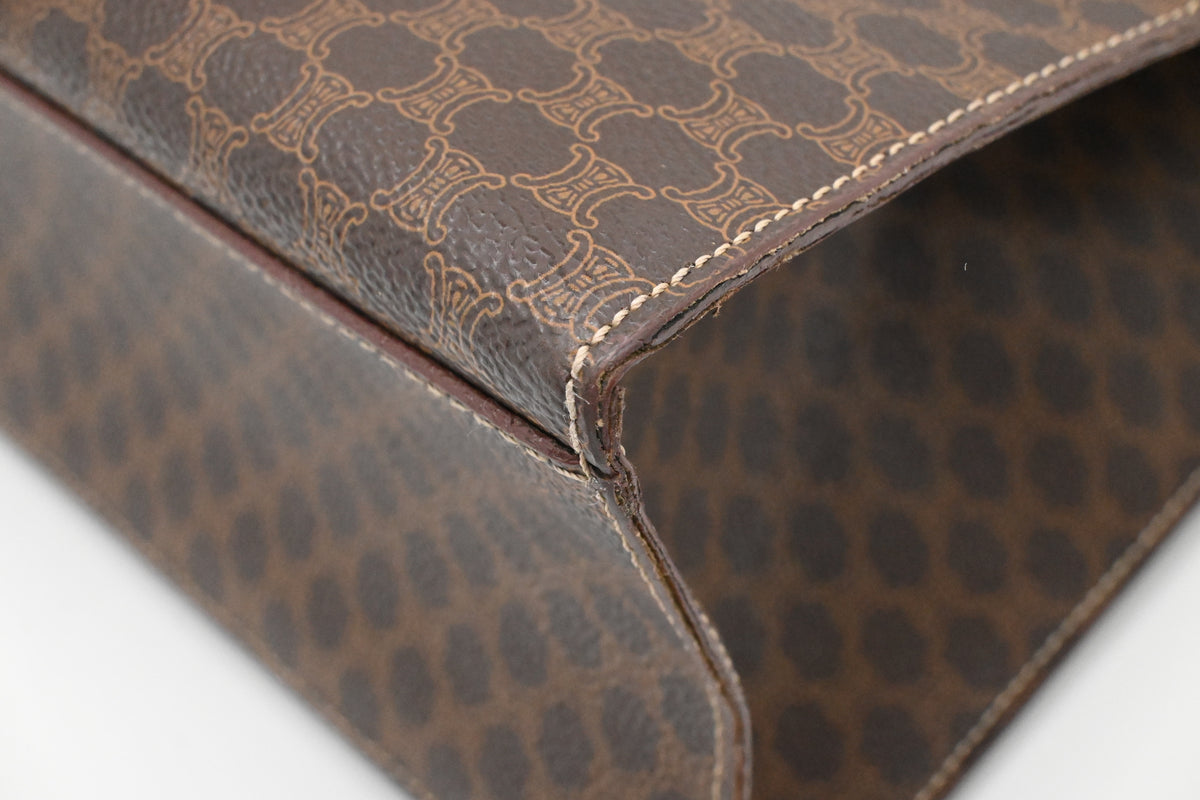 Celine Shoulder Bag in Black Brown Canvas