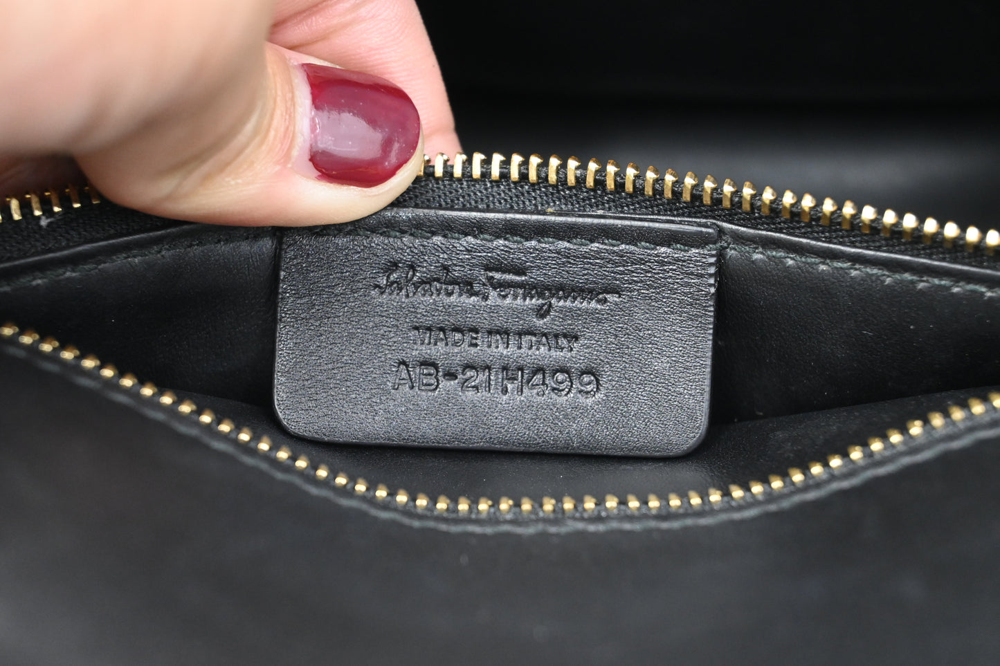 Ferragamo Two Way Bag in Black and White Canvas and Leather