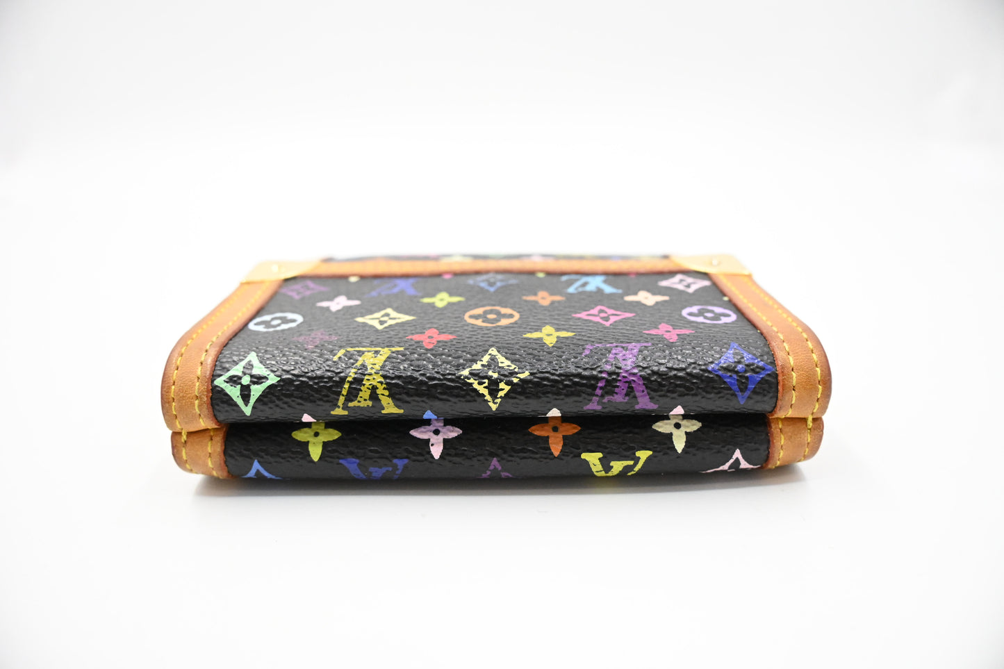 Louis Vuitton x Takashi Murakami Elise Wallet in Black Multicolor Monogram Canvas