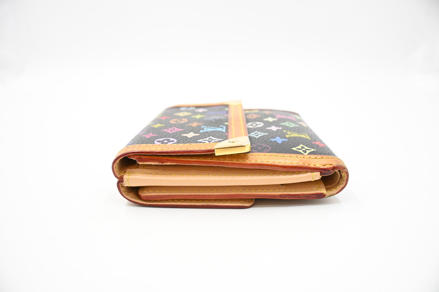 Louis Vuitton x Takashi Murakami Elise Wallet in Black Multicolor Monogram Canvas