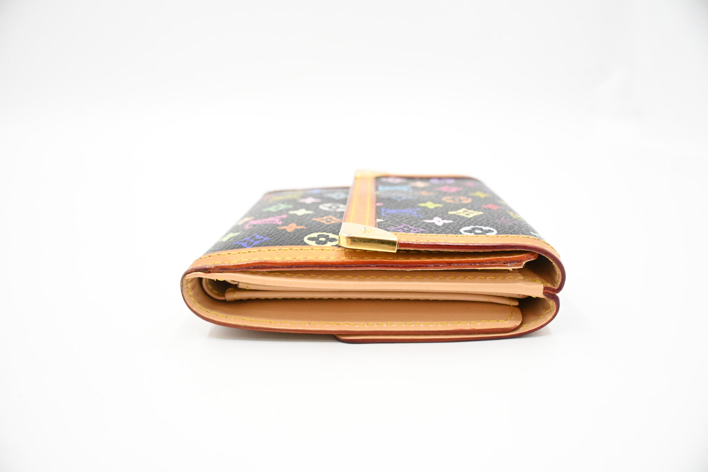 Louis Vuitton x Takashi Murakami Elise Wallet in Black Multicolor Monogram Canvas