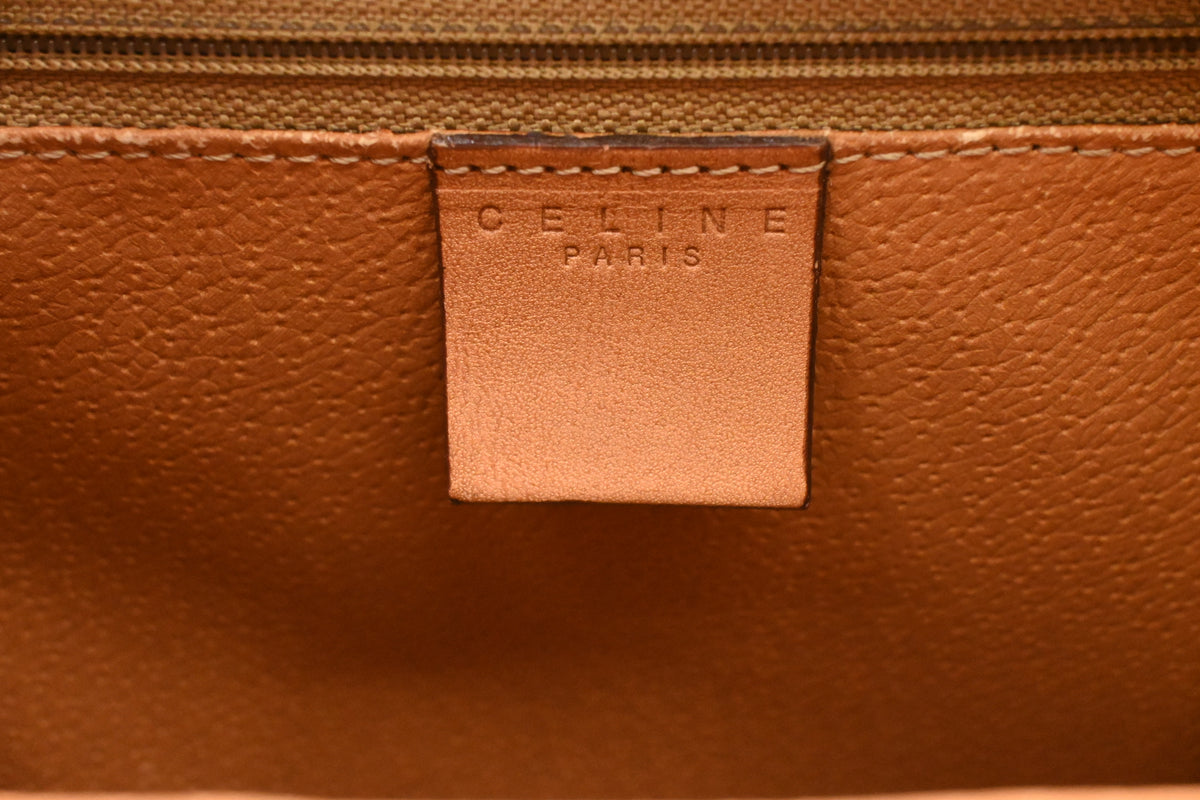 Celine Shoulder Bag in Black Brown Canvas