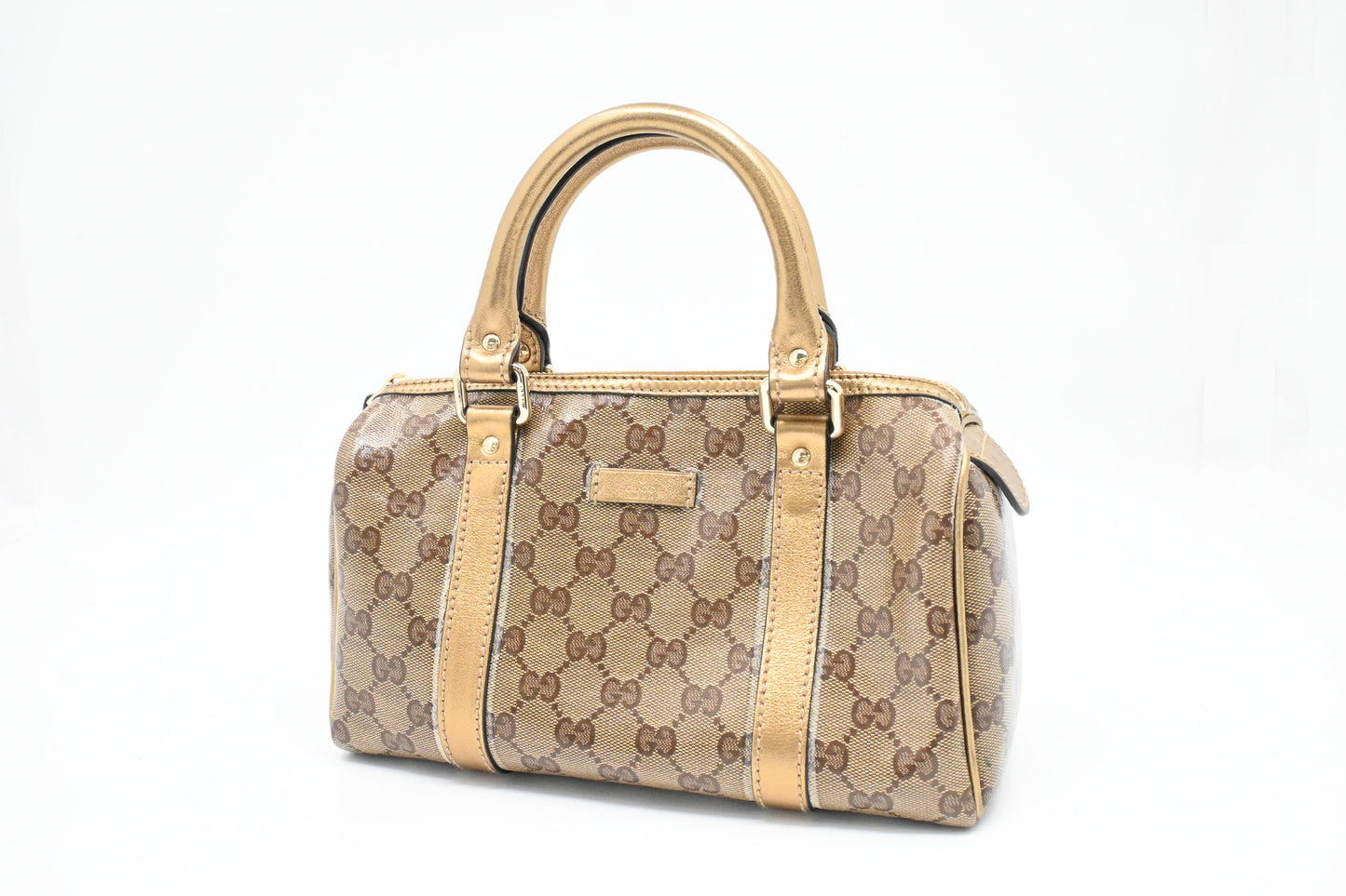 Gucci Boston Bag Mini in Gold Leather