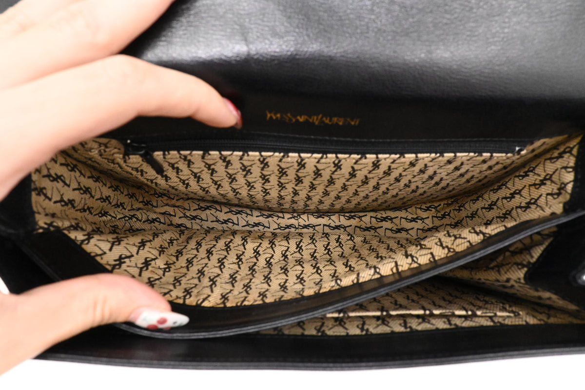 YSL Saint Laurent Shoulder Bag in Black Leather