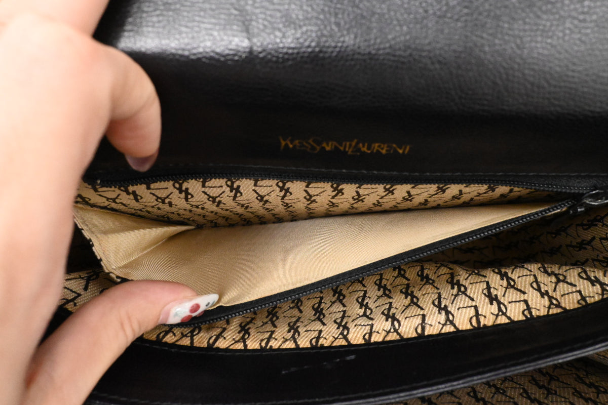 YSL Saint Laurent Shoulder Bag in Black Leather