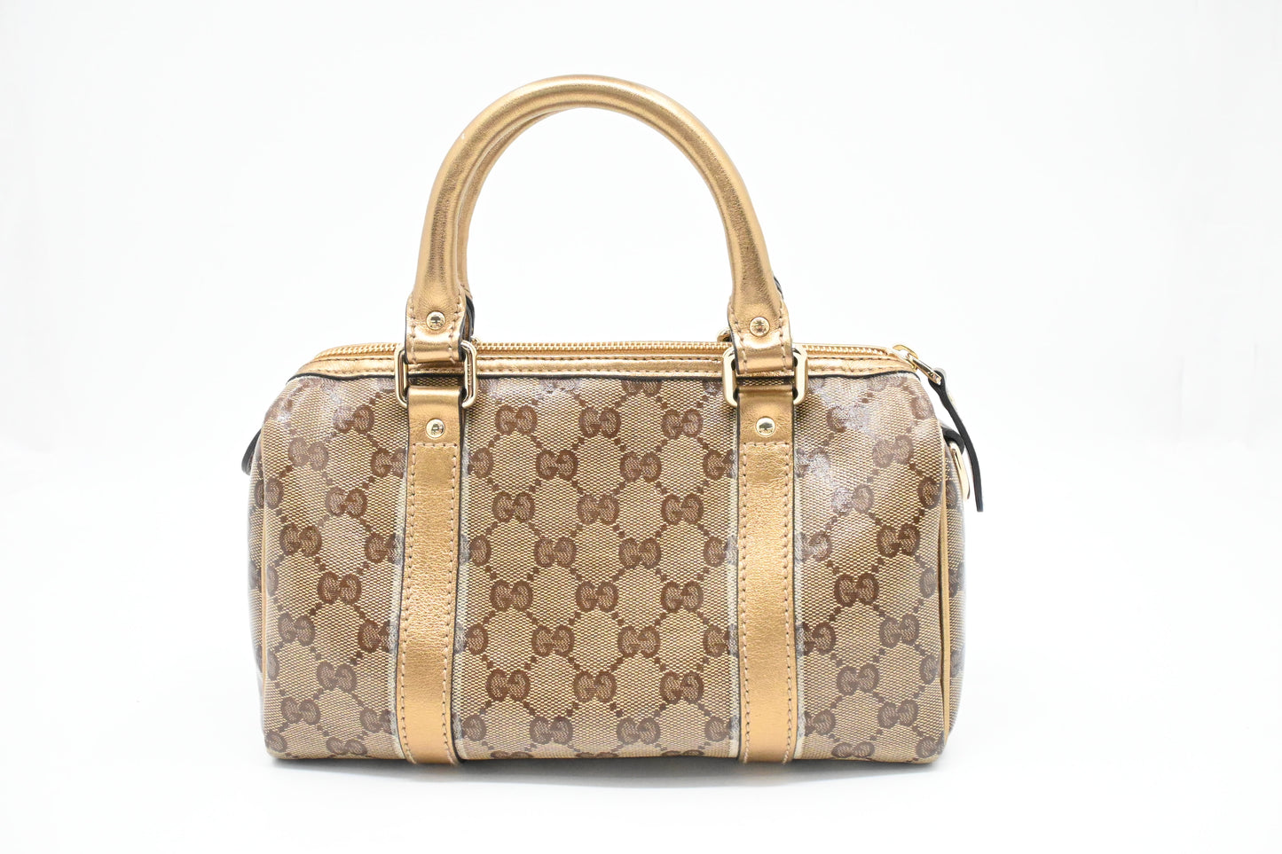 Gucci Boston Bag Mini in Gold Leather