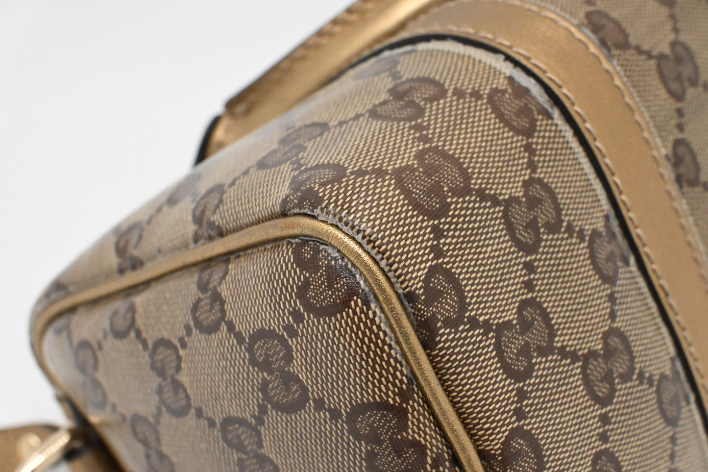 Gucci Boston Bag Mini in Gold Leather