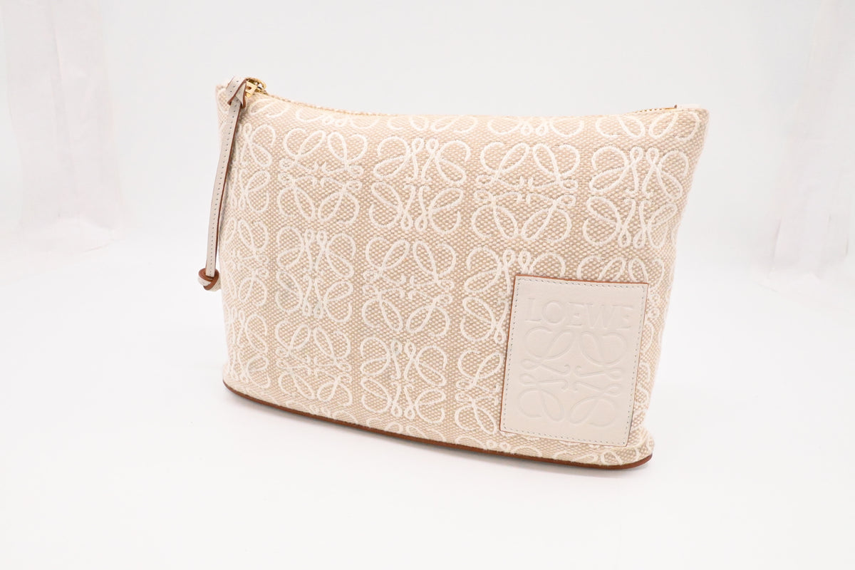 Loewe Pouch in Beige Canvas