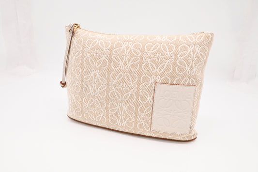 Loewe Pouch in Beige Canvas