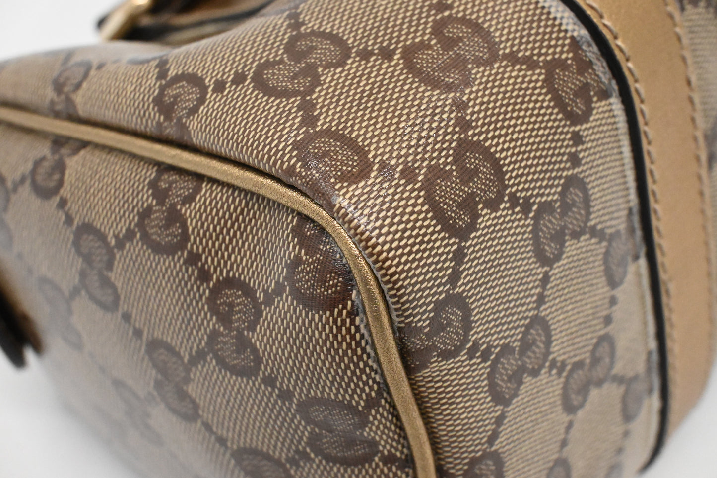 Gucci Boston Bag Mini in Gold Leather