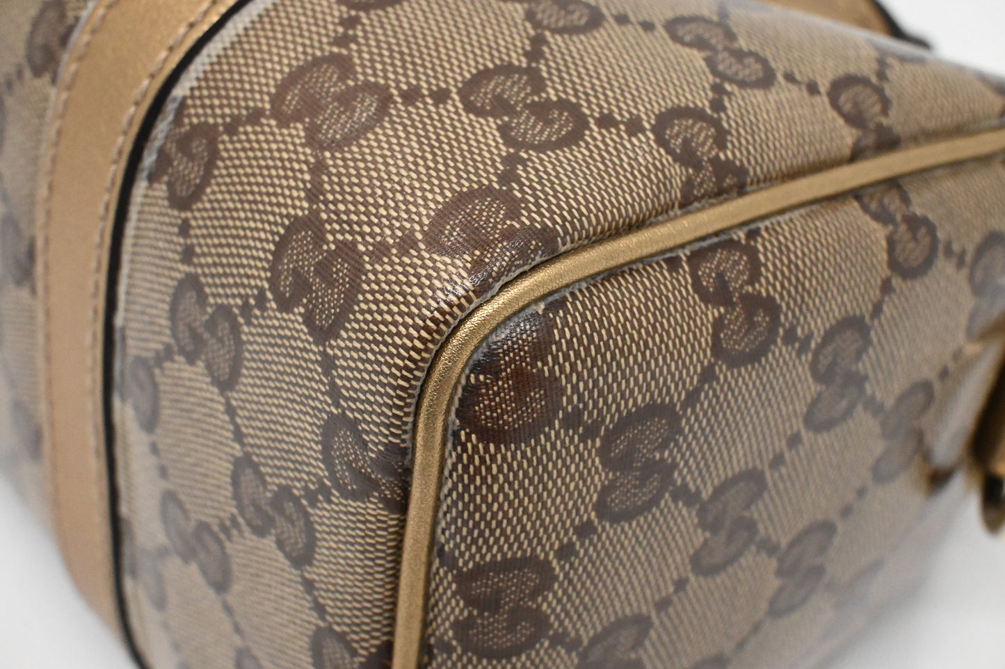 Gucci Boston Bag Mini in Gold Leather