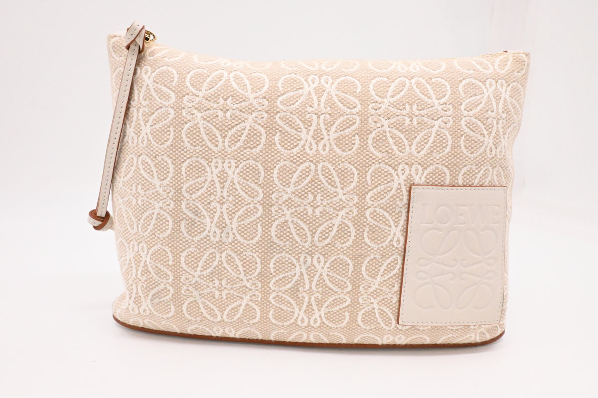 Loewe Pouch in Beige Canvas