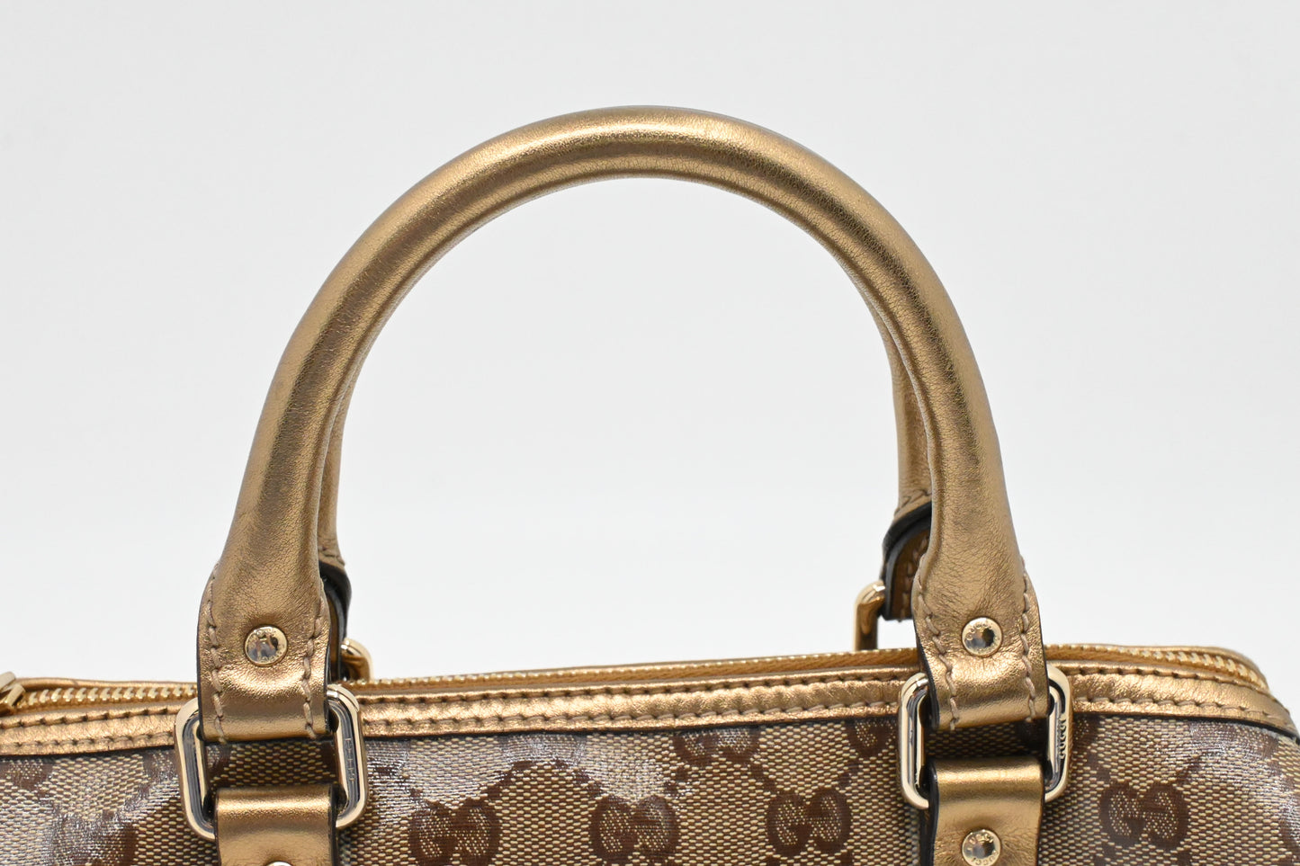 Gucci Boston Bag Mini in Gold Leather