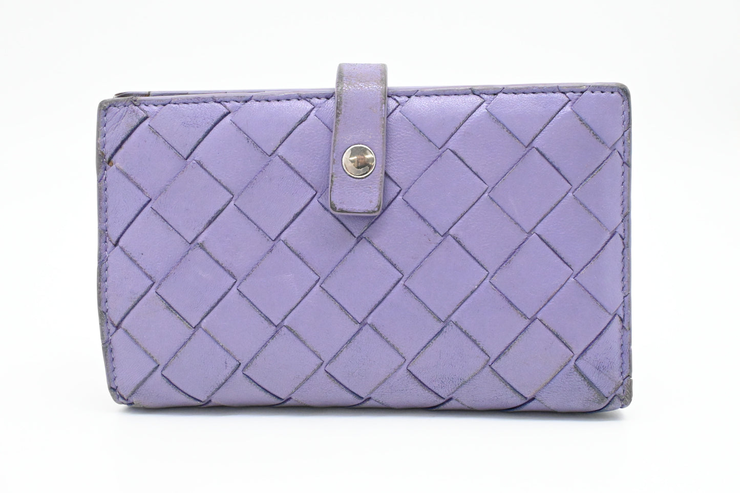 Bottega Veneta Wallet in Purple Intrecciato Leather