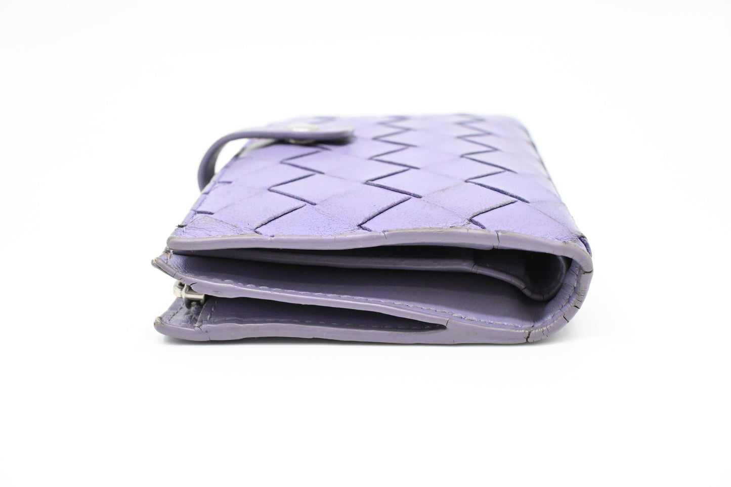 Bottega Veneta Wallet in Purple Intrecciato Leather