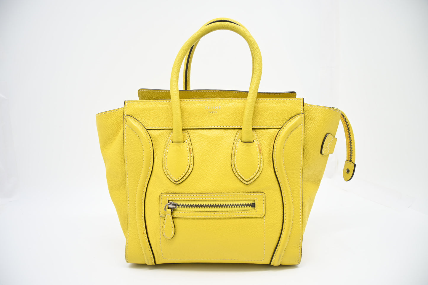 Celine Micro Luggage in Yellow Leather