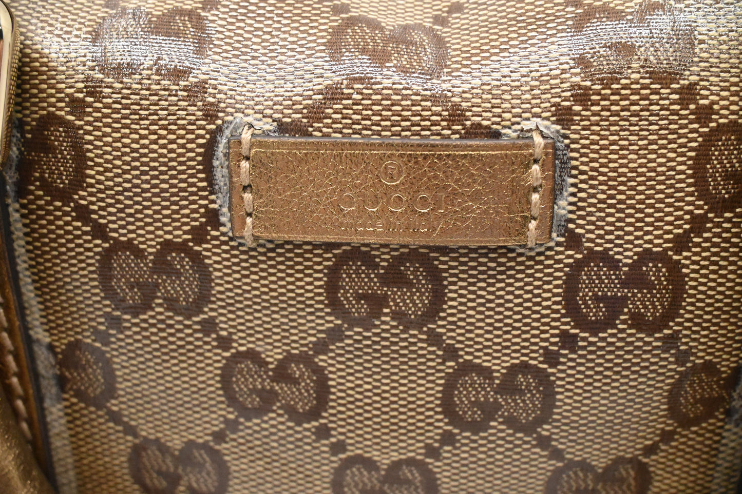 Gucci Boston Bag Mini in Gold Leather