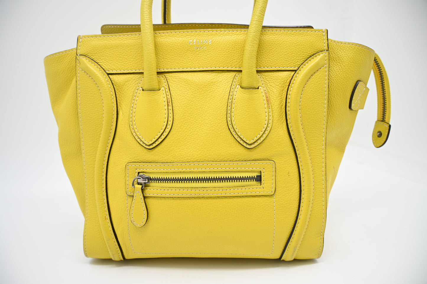 Celine Micro Luggage in Yellow Leather