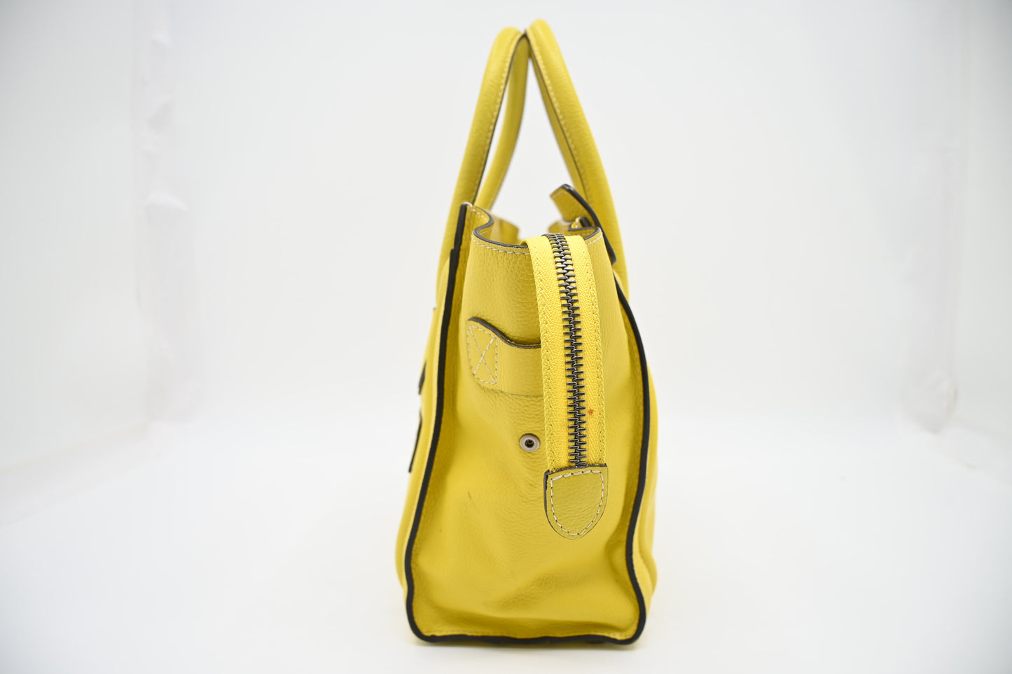Celine Micro Luggage in Yellow Leather