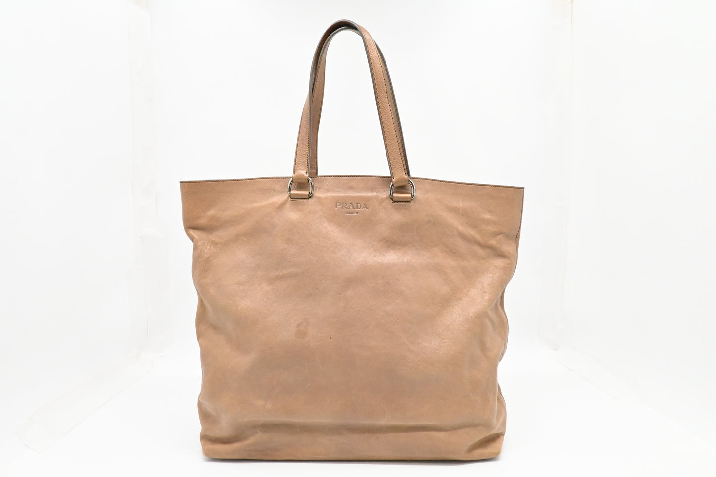 Prada Large Tote in Beige Leather