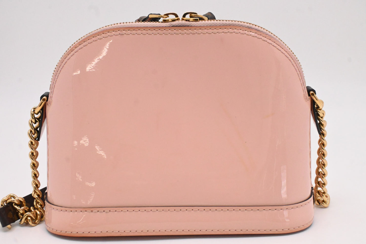 Louis Vuitton Mini Alma in Pink Vernis Leather and Monogram Canvas