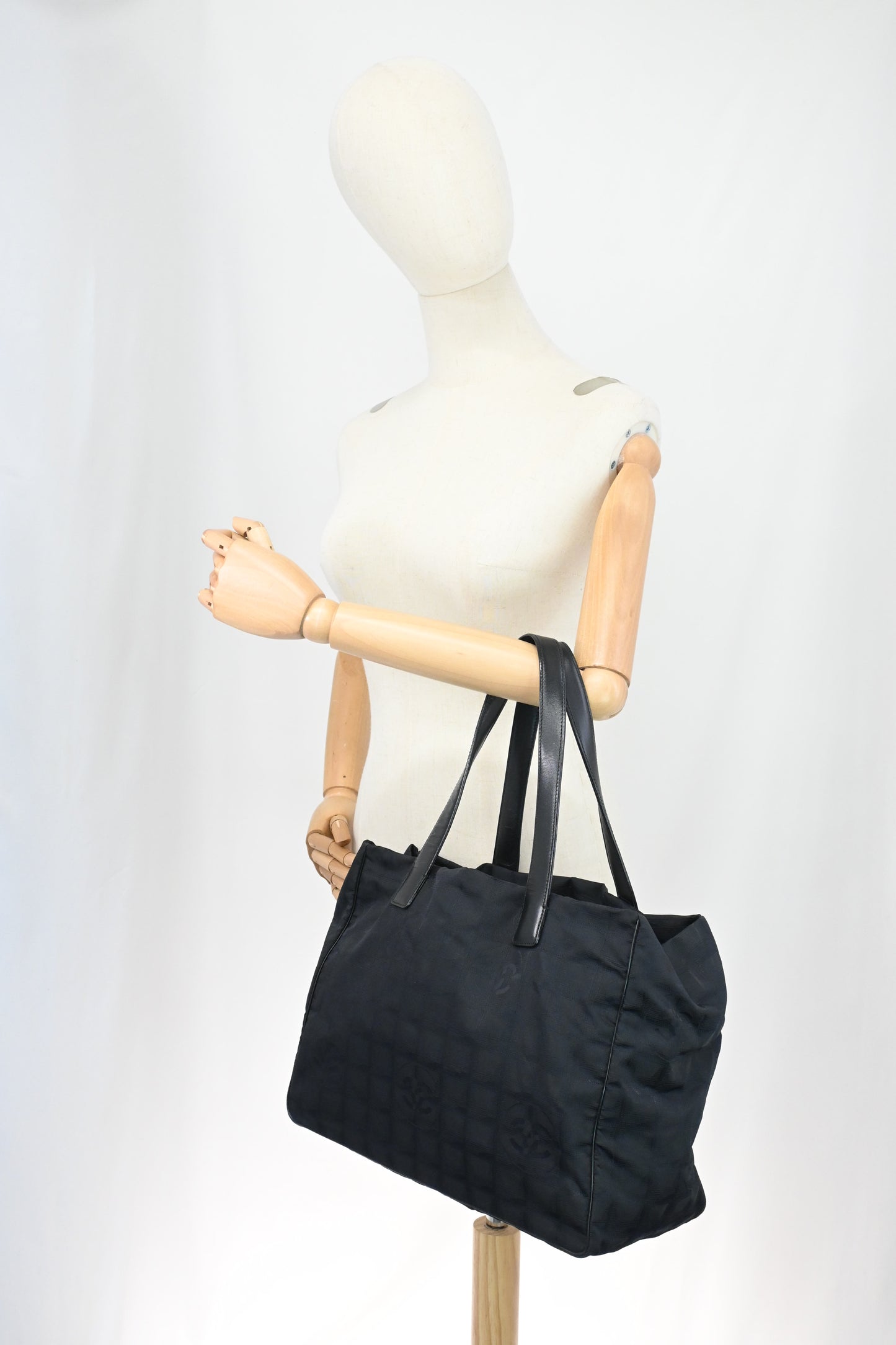 Chanel New Travel Line Tote in Black Canvas